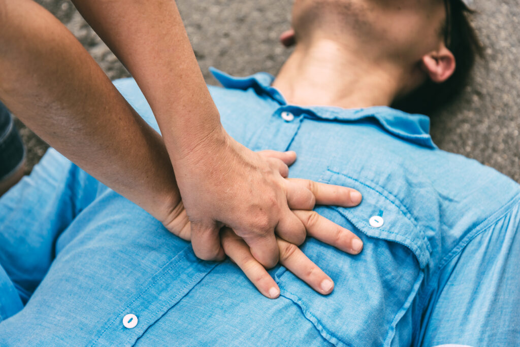 person receiving cpr first aid